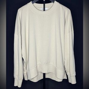 DSG Beige Long Sleeve Crew Neck Top Size Large